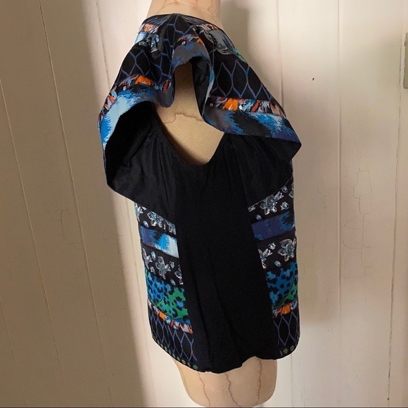 KENZO x HM sz 10 40 Ruffle Sleeve Blouse Jacquard - Picture 3 of 8